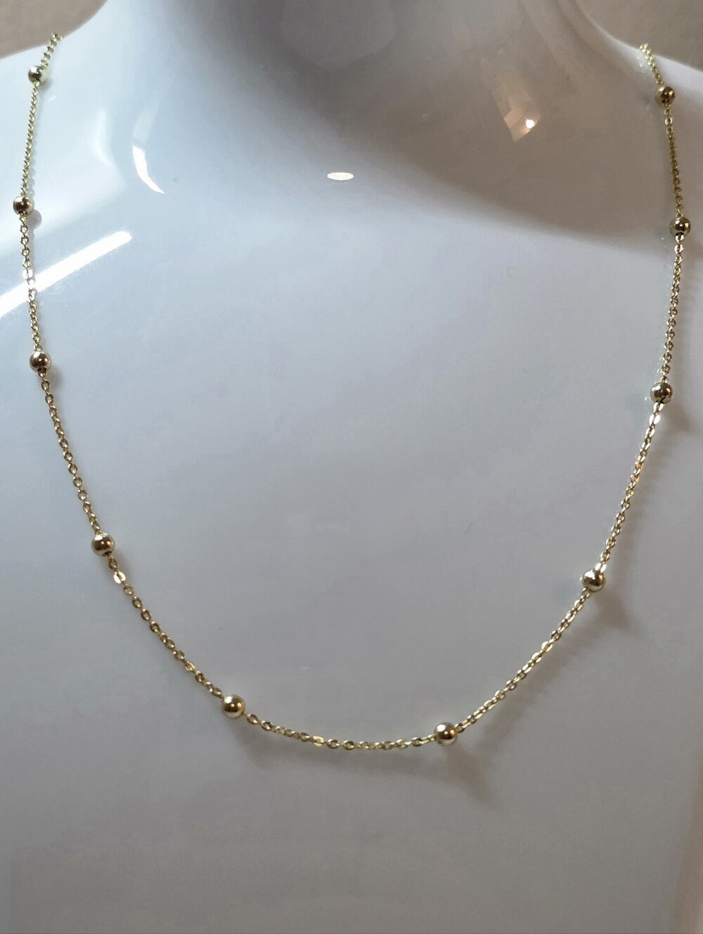 Beaded Station GBall 18" Curb Link Chain
